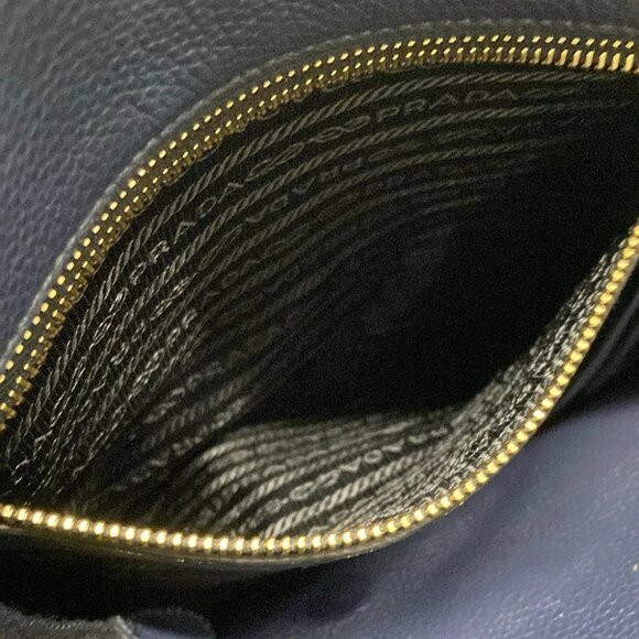 PRADA - Blue Leather Shoulder Bag - Picture 8 of 14